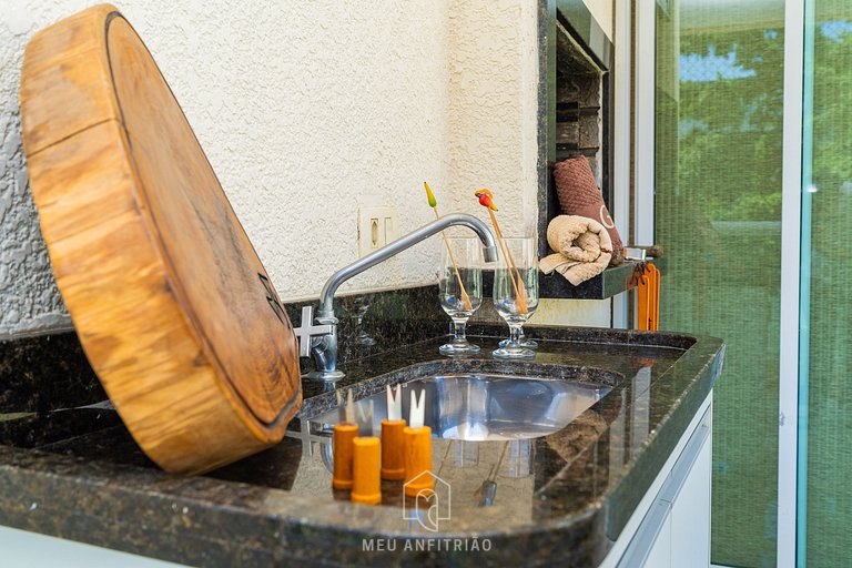 Apartamento 3 Suites con Parrilla en Enseada Guarujá