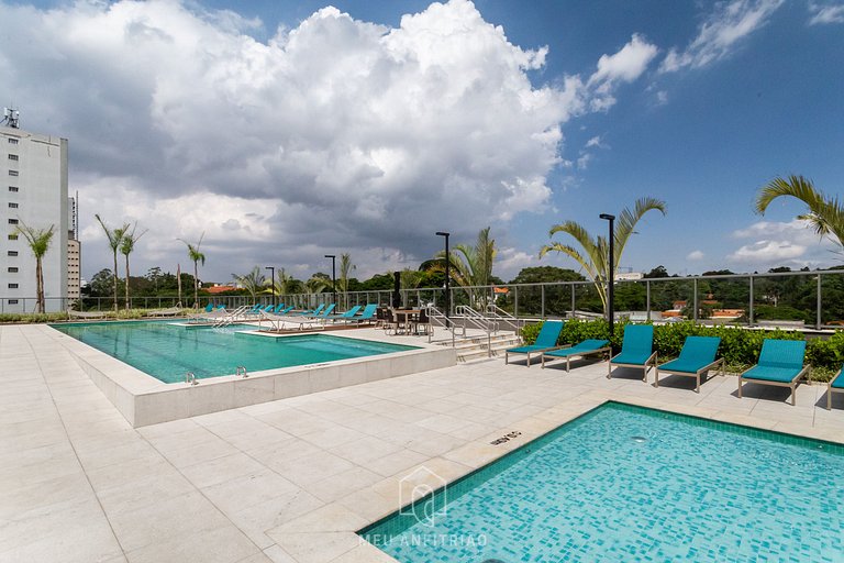 Studio for 2, balcony & leisure, 400m from subway