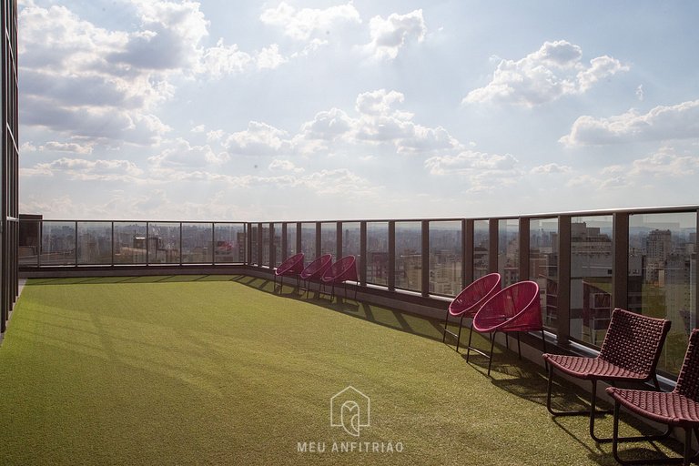 Complete studio for 2 w/ leisure in Paraíso subway