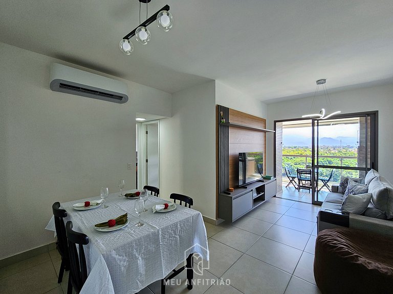 Apartamento en Bertioga con Piscina y Parrilla