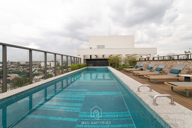 Queen bed and leisure near Congonhas Airport