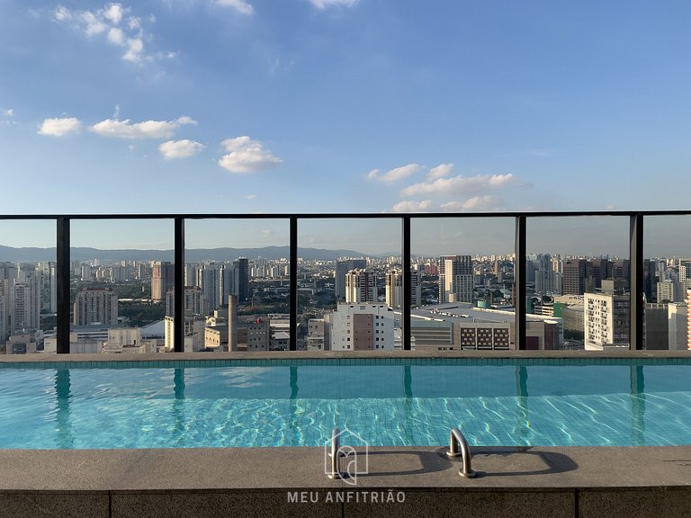 Studio w/ balcony & leisure, near Allianz Parque