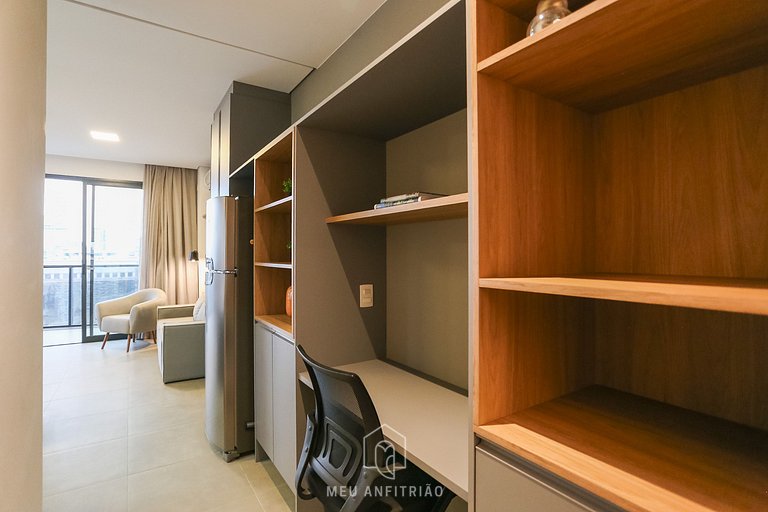 Spacious Studio with Balcony Near Faria Lima Avenue