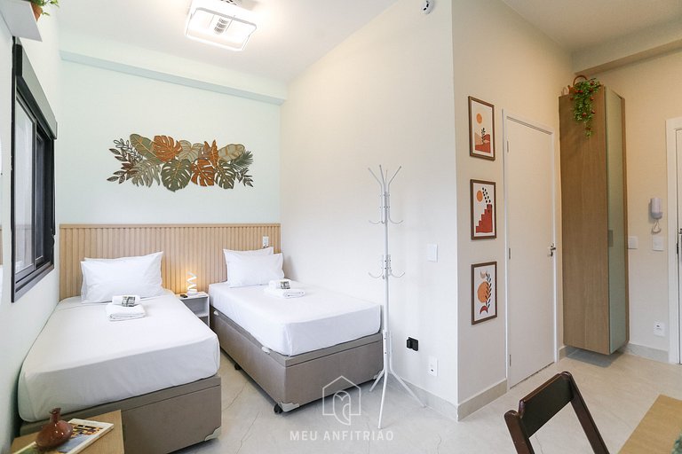 Comfortable studio with gym near Allianz Parque