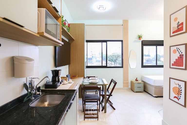 Comfortable studio with gym near Allianz Parque