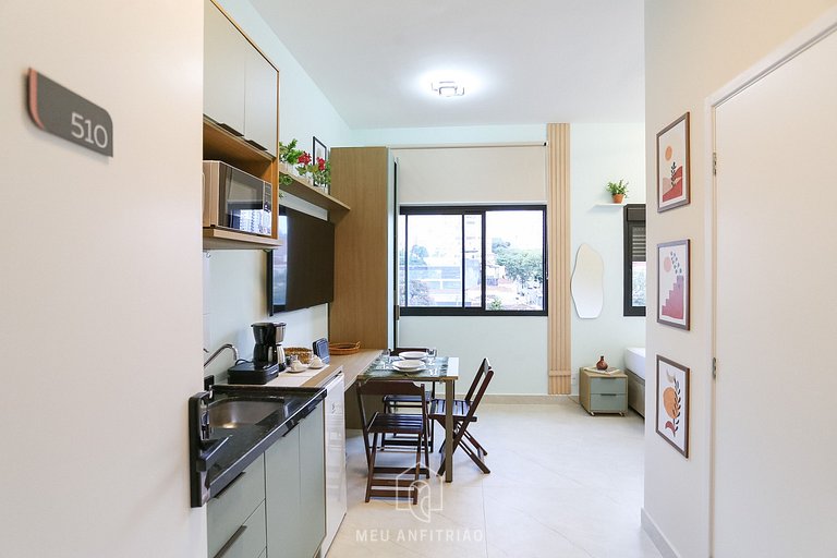 Comfortable studio with gym near Allianz Parque