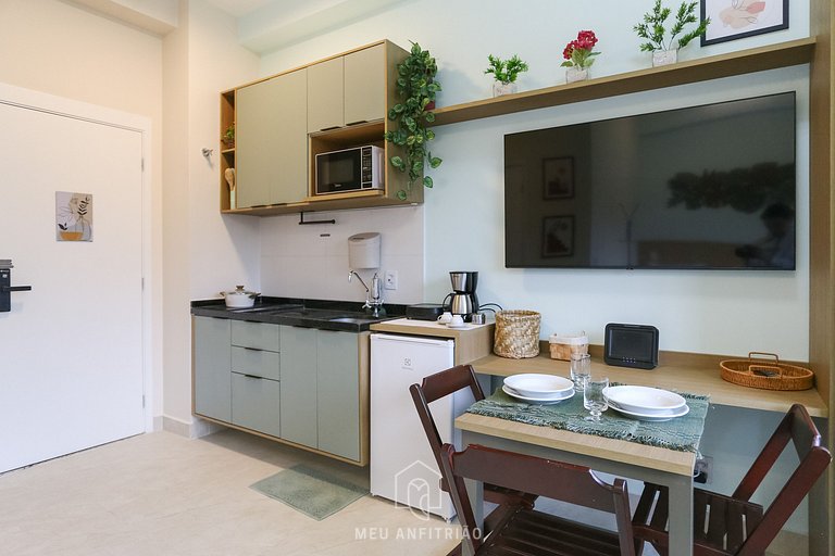 Comfortable studio with gym near Allianz Parque