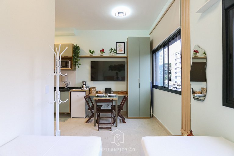 Comfortable studio with gym near Allianz Parque