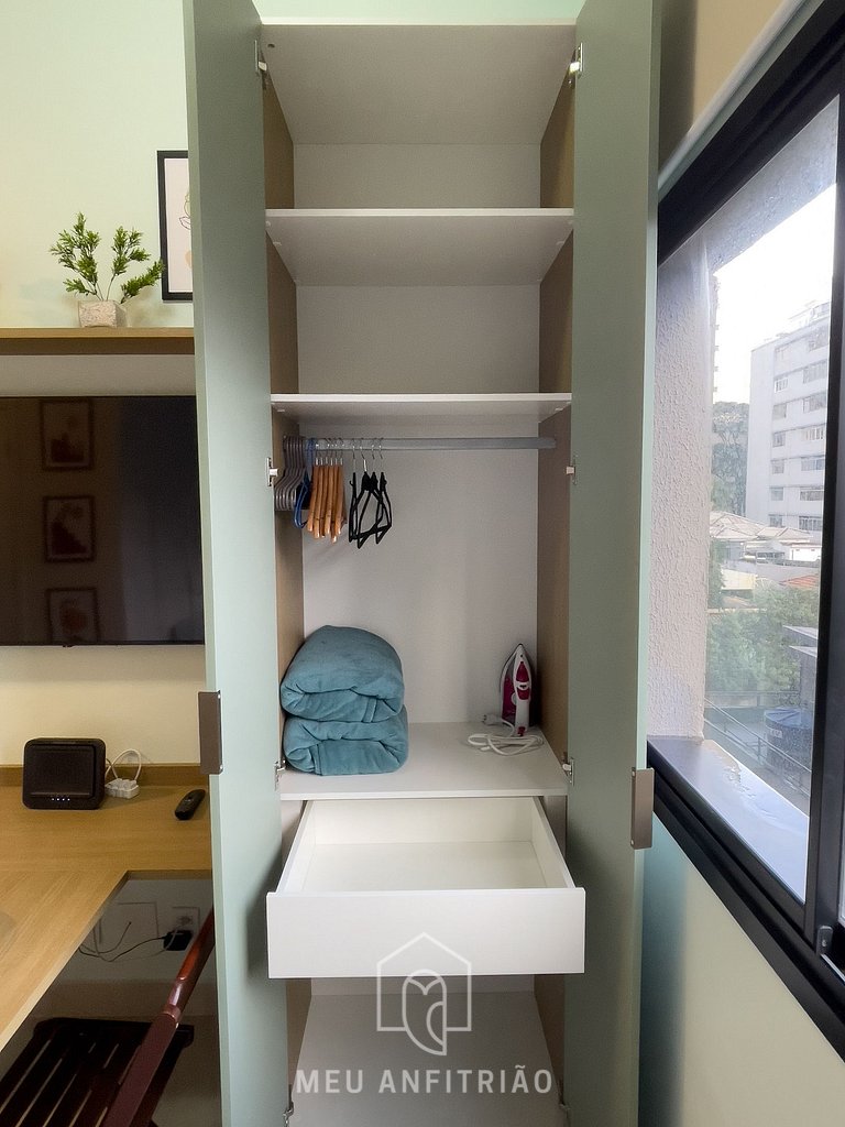 Comfortable studio with gym near Allianz Parque