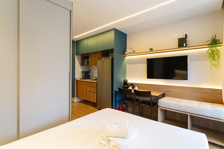 2 people, leisure & balcony 400m of Sumaré subway