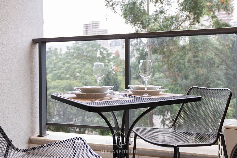 2 people, leisure & balcony 400m of Sumaré subway