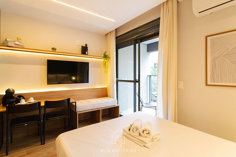 2 people, leisure & balcony 400m of Sumaré subway