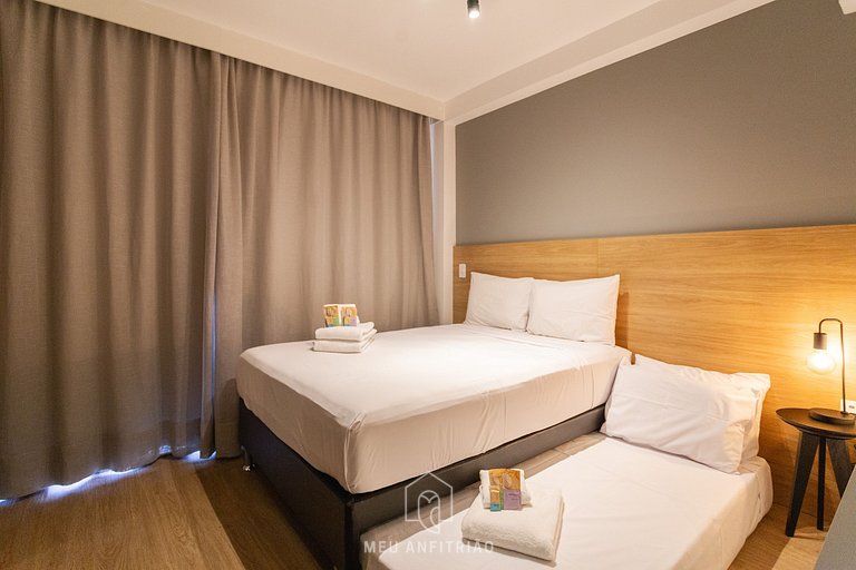 3 people & leisure 350m of Sírio-Libanês Hospital