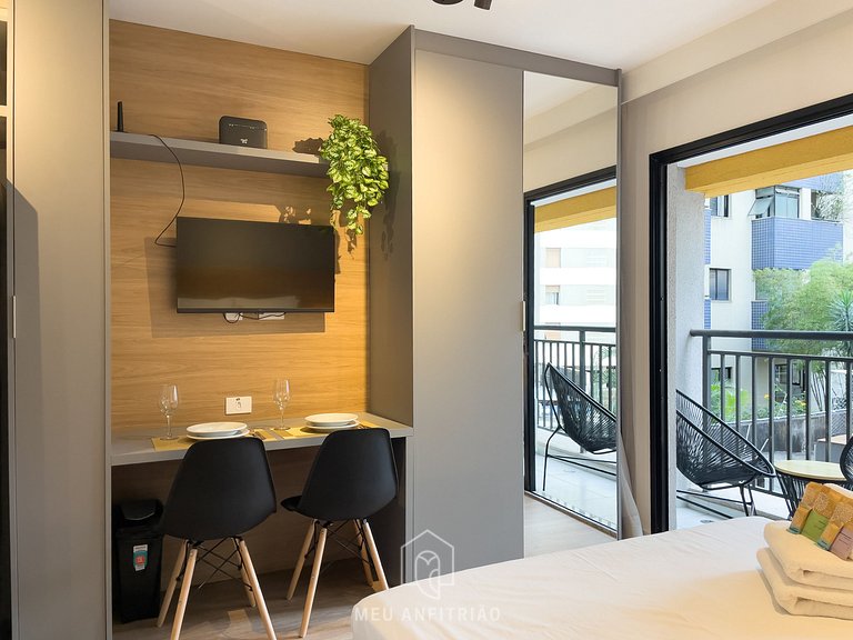 Full studio and leisure near the Frei Caneca Mall