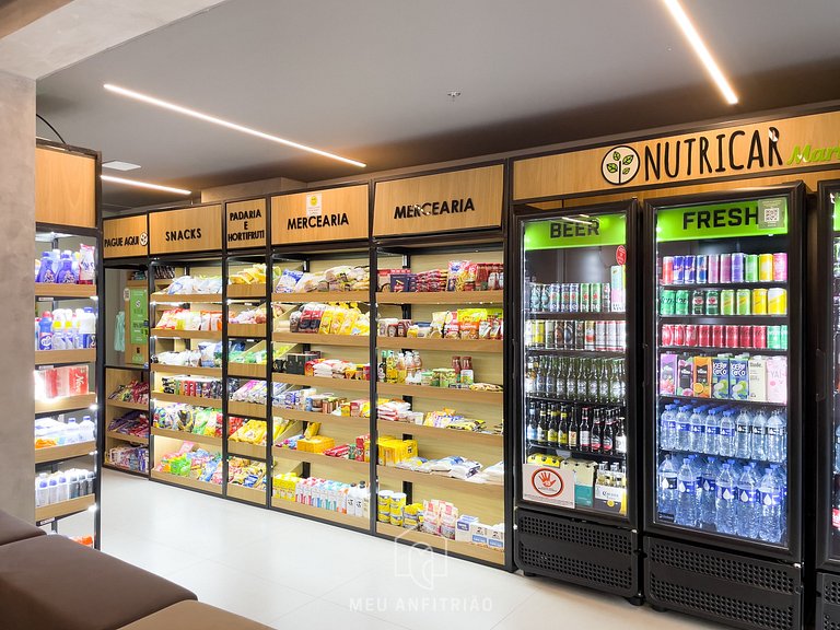 2 people, court and gym 1km from Av. Paulista