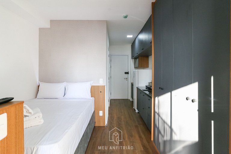 Studio with balcony and leisure near Saúde subway