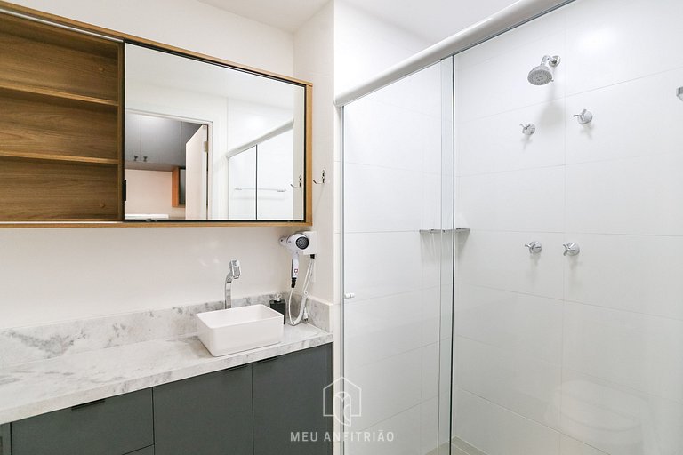 Studio with balcony and leisure near Saúde subway