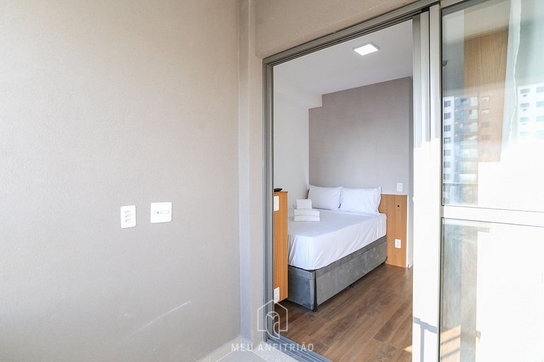 Studio with balcony and leisure near Saúde subway
