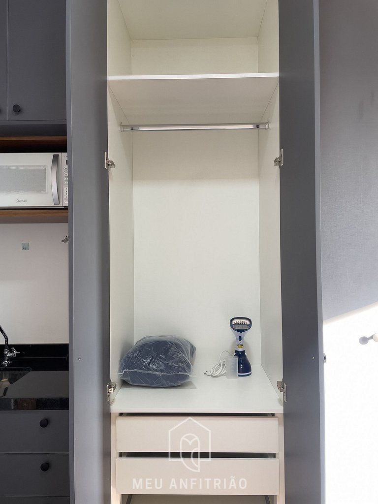 Studio with balcony and leisure near Saúde subway