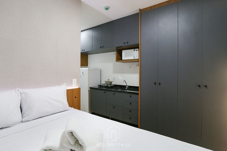 Studio with balcony and leisure near Saúde subway