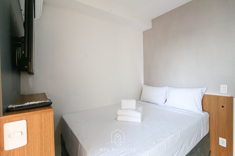 Studio with balcony and leisure near Saúde subway