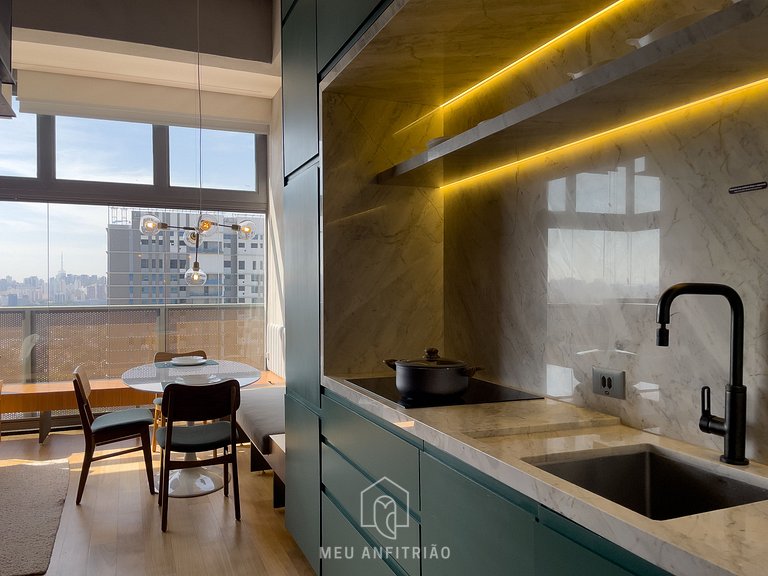 35m² apartment w/ garage 1km from Ibirapuera Park