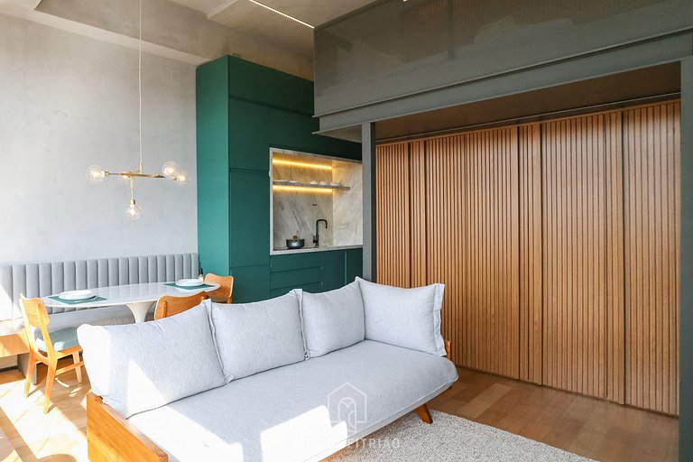 35m² apartment w/ garage 1km from Ibirapuera Park