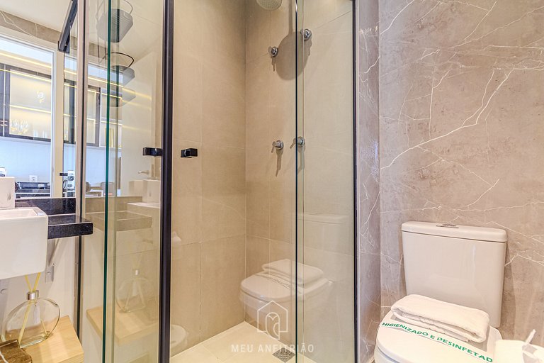 Complete studio for 2 w/ leisure in Paraíso subway