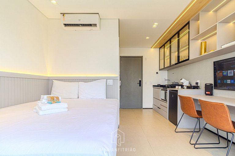 Complete studio for 2 w/ leisure in Paraíso subway