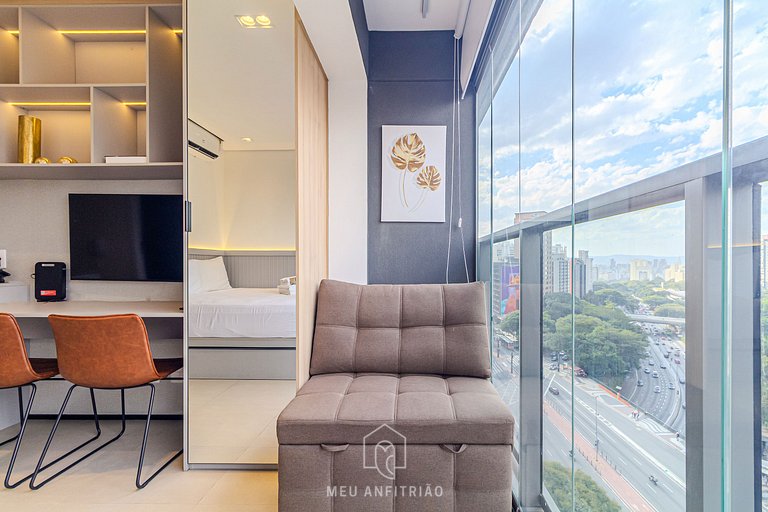 Complete studio for 2 w/ leisure in Paraíso subway