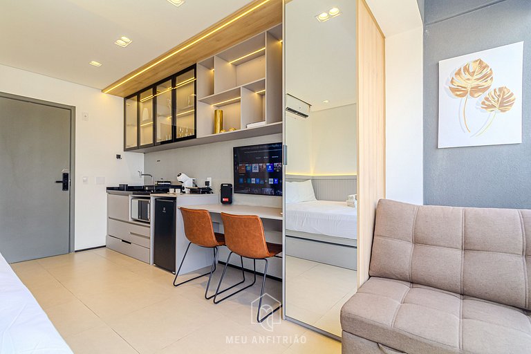 Complete studio for 2 w/ leisure in Paraíso subway