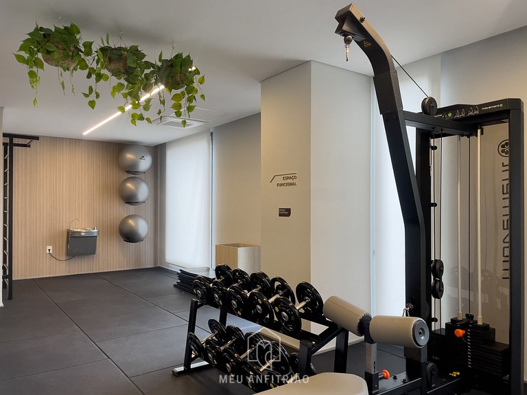 3 guests | AC Heating | Gym | 5min from Allianz