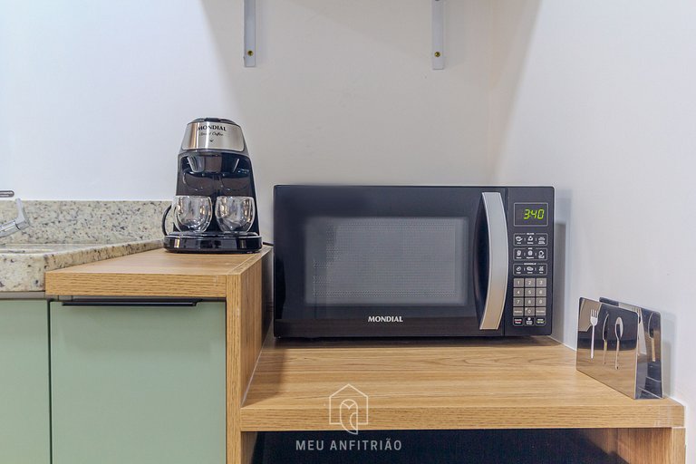 Balcony, kitchen, gym 2 km from Ibirapuera Park