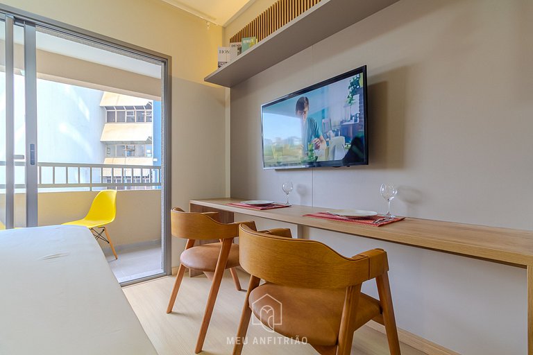 New studio, balcony, leisure, 100m from subway