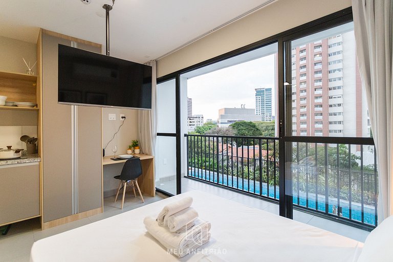 Balcony, pool, gym, 400m from Allianz Parque