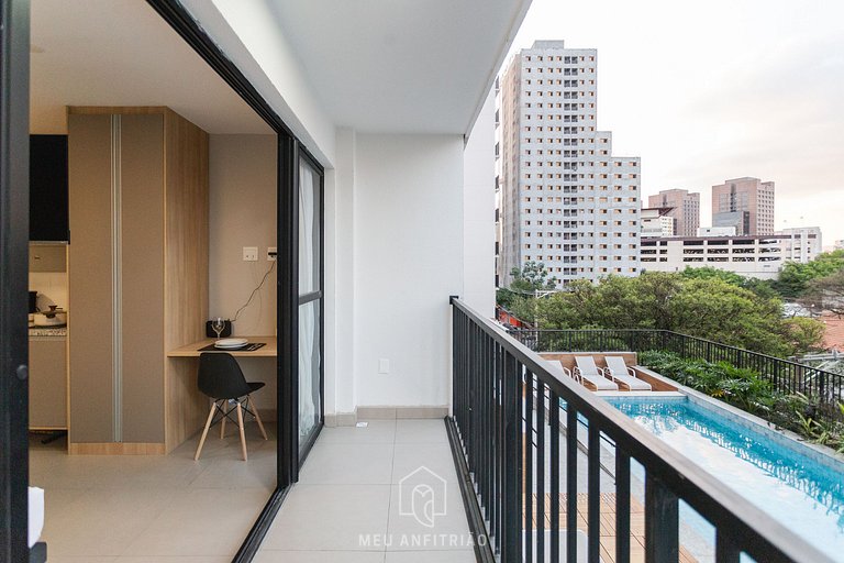 Balcony, pool, gym, 400m from Allianz Parque