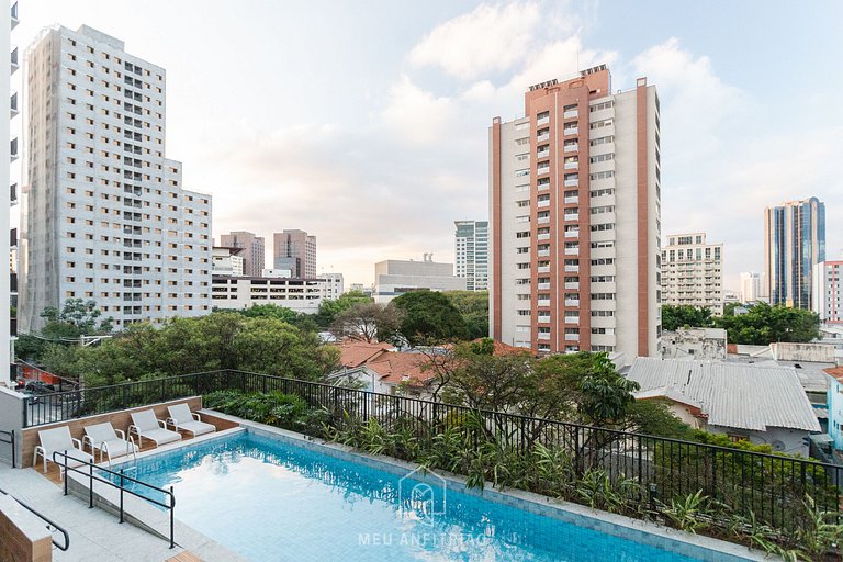 Varanda, piscina, academia, 400m do Allianz Parque
