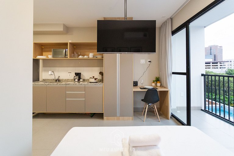 Balcony, pool, gym, 400m from Allianz Parque