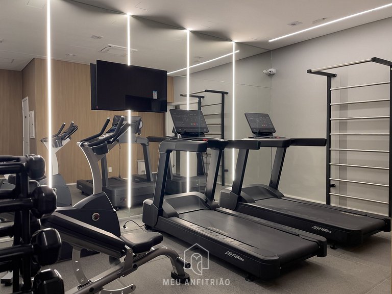 Studio p/ 3, academia a 750m do Allianz Parque