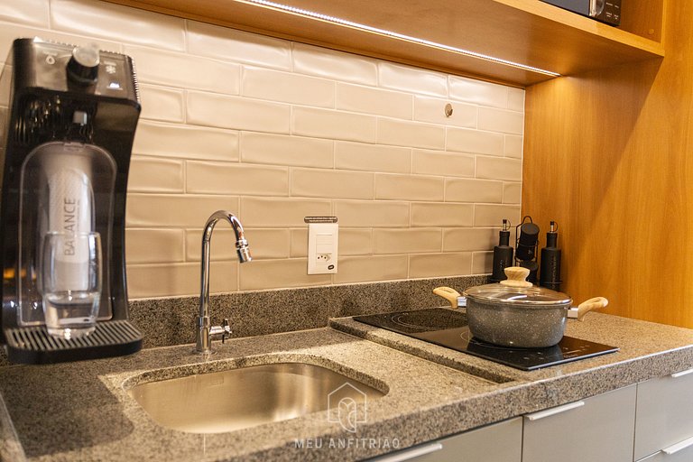 Studio p/ 3, academia a 750m do Allianz Parque