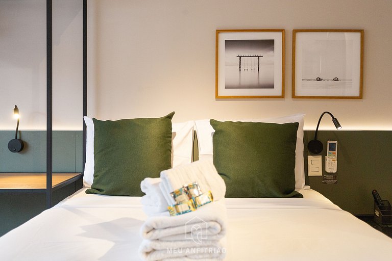 Studio p/ 3, academia a 750m do Allianz Parque