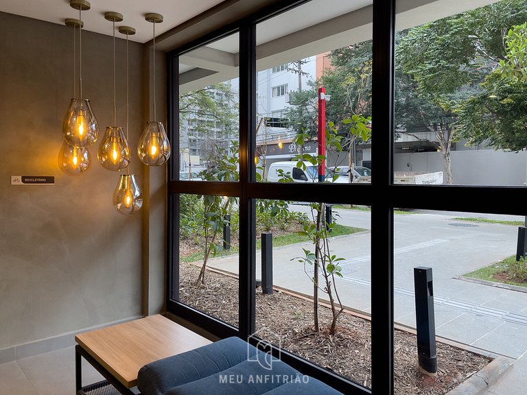 Studio p/ 3, academia a 750m do Allianz Parque