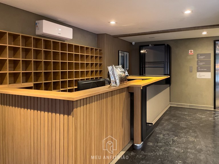 Studio p/ 3, academia a 750m do Allianz Parque