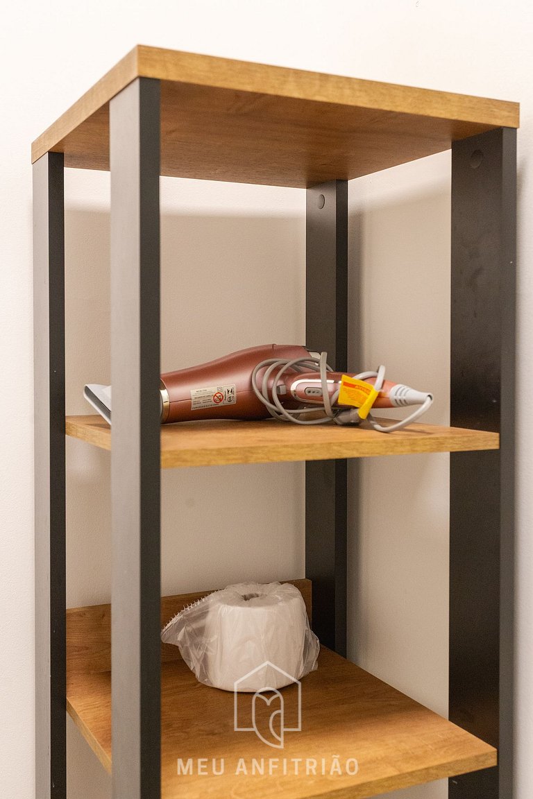 Studio p/ 3, lazer a 600m do Allianz Parque