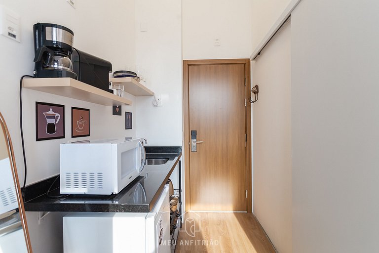 Studio p/ 3, lazer a 600m do Allianz Parque