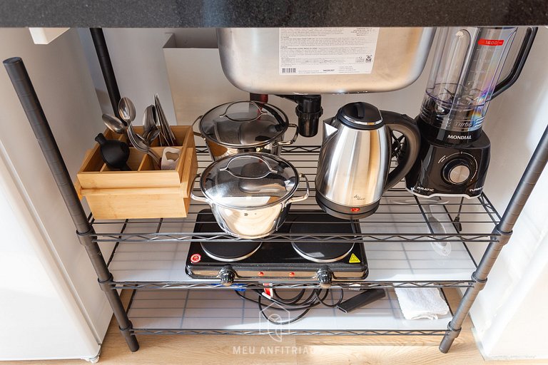 Studio p/ 3, lazer a 600m do Allianz Parque