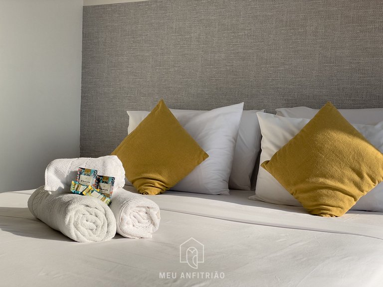 Studio p/ 3, lazer a 600m do Allianz Parque