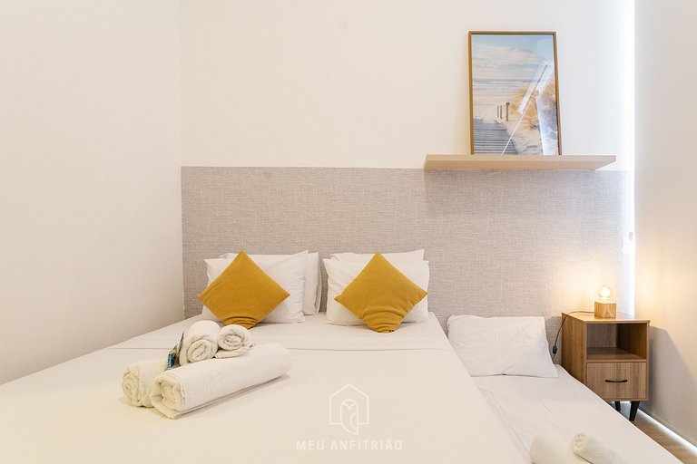 Studio p/ 3, lazer a 600m do Allianz Parque