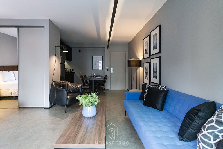 Studio amplo, piscina, lazer e vaga de garagem