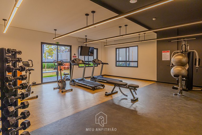 Apto p/ 3 pessoas com varanda a 1km do aeroporto